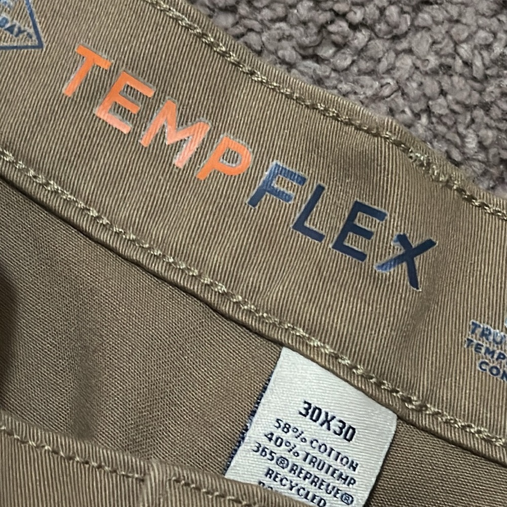 Men’s St John’s Bay Temp Flex Trousers-30x30-Sand Color-Stretchy Recycled Poly - Picture 7 of 12